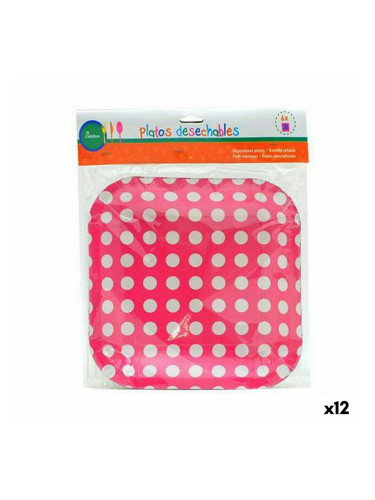 Комплект чинии Точки за еднократна употреба 24 x 2 x 19 cm (12 броя)