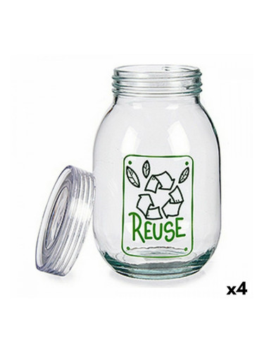 Лодка Reuse Cтъкло Прозрачен 1,8 L 13 x 20,8 x 13 cm (4 броя)