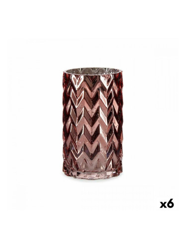 Ваза Дърворезба Щип Розов Кристал 11,3 x 19,5 x 11,3 cm (6 броя)