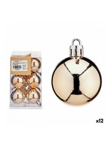 Комплект Коледни Топки champagne PVC 8 x 12 x 8 cm (12 броя)
