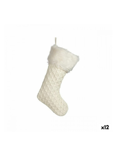 Коледна Украса Коледни Чорапи Бял 28 x 4 x 46 cm (12 броя)