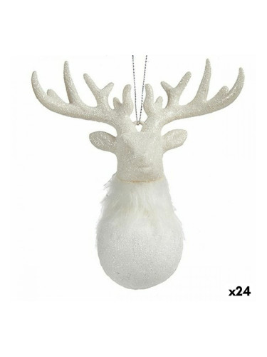 Коледна Украса Царица Бял Пластмаса Пурпурин 14 x 15,5 x 7 cm (24 броя)