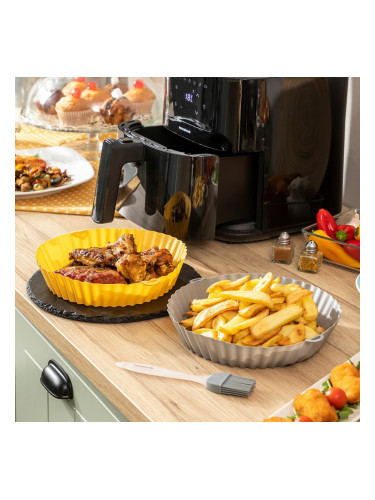 Силиконови Кошници с Четка за Въздушни Фритюрници Mollicon InnovaGoods 2 броя