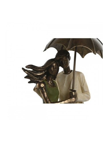 Декоративна фигурка Home ESPRIT Зелен Златен Двойка партньори 12,5 x 8 x 25,5 cm