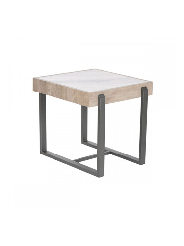 Помощна маса Home ESPRIT Бял Сив Естествен Метал 50 x 50 x 50 cm