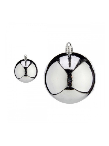 Коледни топки Ø 8 cm 16 броя Сребрист Пластмаса