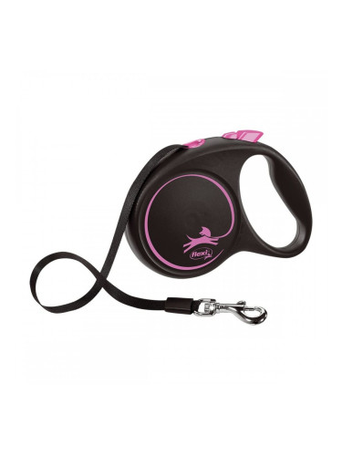 Кучешка Каишка Flexi BLACK DESIGN Черен Розов S