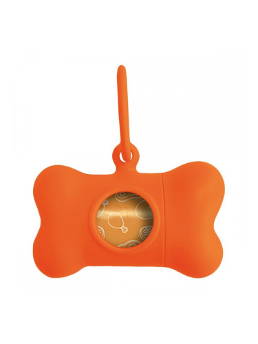 Диспенсър за Торбички за Домашен Любимец United Pets Bon Ton Neon Куче Оранжев (8 x 4,2 x 5 cm)