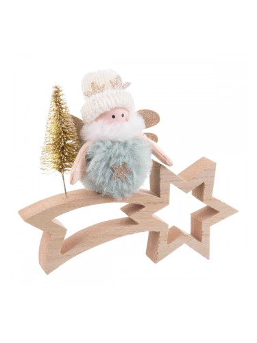 Коледна Украса Многоцветен Естествен Дървен Състав 18 x 6 x 16 cm