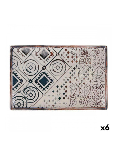 Поднос за сервиране La Mediterránea Grecia Порцелан Квадратен 30 x 20 x 2,5 cm (6 броя)