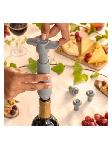 Вакуумна Помпа и Запушалки за Вино Winuum InnovaGoods (4 Тапи)
