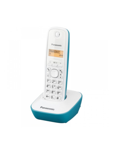 Безжичен телефон Panasonic Corp. KX-TG1611SPC DECT Бял цвят тюркоаз Кехлибар