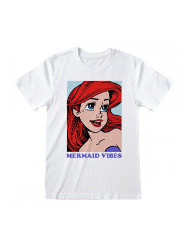 Тениска с къс ръкав The Little Mermaid Mermaid Vibes Бял Унисекс - L