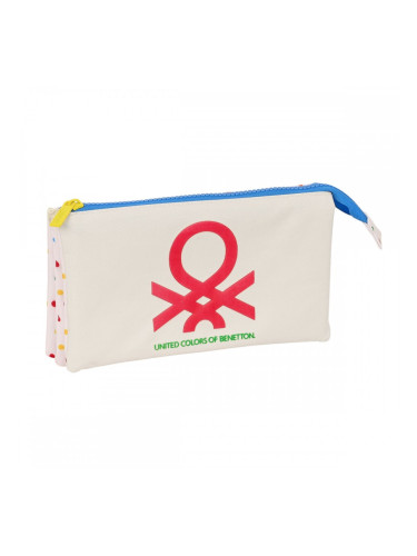 Троен Моливник Benetton Topitos Бял (22 x 12 x 3 cm)