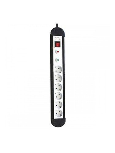 Контакт - 6 изхода с копче Silver Electronics 49646 3680W Черен