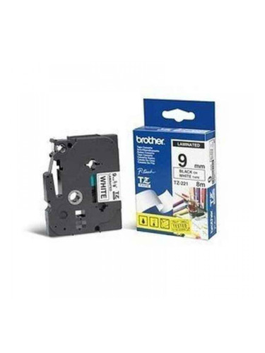 Ламинирана лента за етикетиране Brother TZE221 Черен/Бял