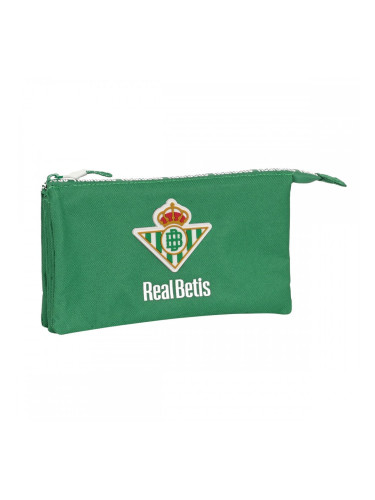 Двоен Моливник Real Betis Balompié Зелен 22 x 12 x 3 cm
