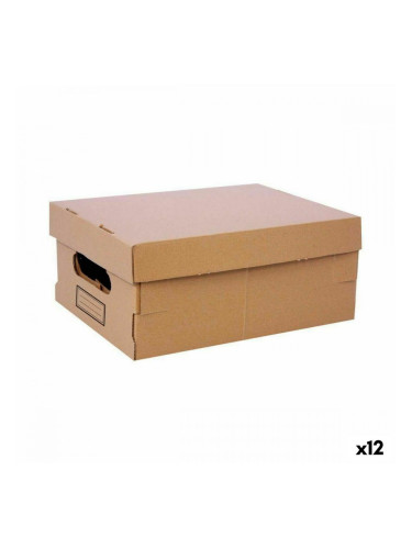Кутия за Съхранение с Капак Confortime Картон 30 x 22,5 x 12,5 cm (12 броя)