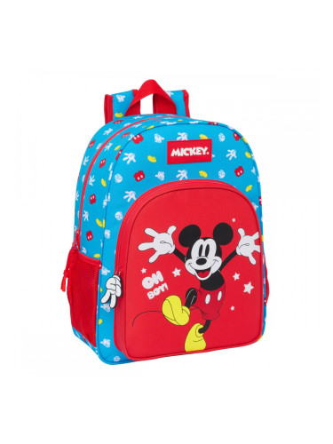 Училищна чанта Mickey Mouse Clubhouse Fantastic Син Червен 33 x 42 x 14 cm