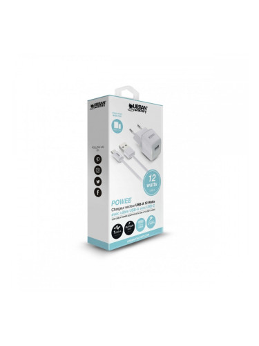 Зарядно за стена + USB-C кабел Urban Factory PSC25UF Бял 12 W