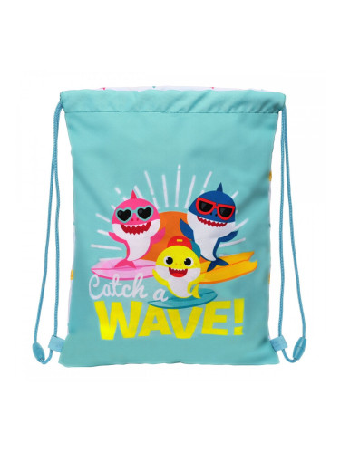 Раница с връвка Baby Shark Surfing Син Бял 26 x 34 x 1 cm