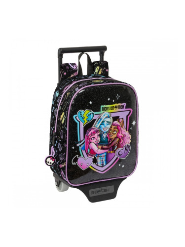Училищна чанта с колелца Monster High Черен 22 x 27 x 10 cm