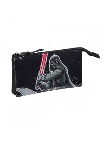 Двоен Моливник Star Wars The fighter Черен 22 x 12 x 3 cm