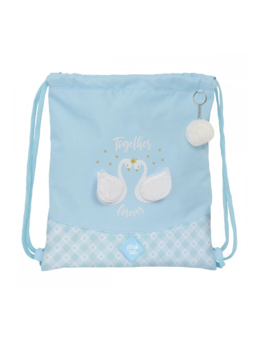 Раница с връвка Glow Lab Cisnes Син 35 x 40 x 1 cm