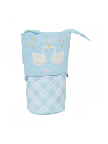 Кутия за Моливи Glow Lab Cisnes Светло син 8 x 19 x 6 cm