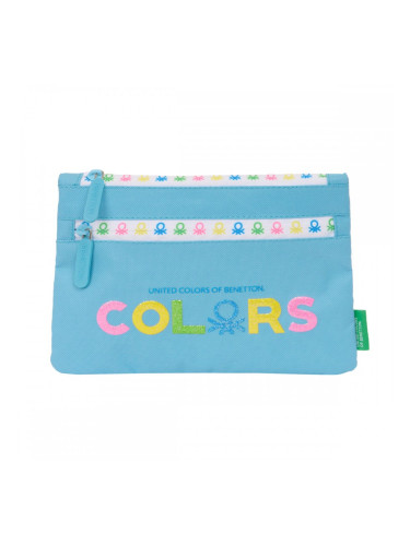 Ученически несесер Benetton Spring Небесно синьо 23 x 16 x 3 cm