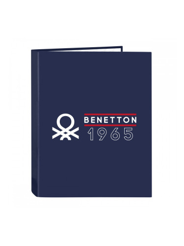 Папка с пръстени Benetton Varsity Морско син A4 26.5 x 33 x 4 cm