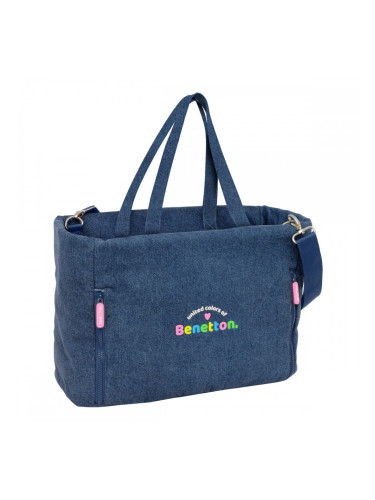 Чанта Benetton Denim Син 40 x 31 x 17 cm