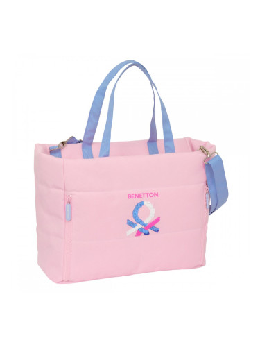 Чанта Benetton Pink Розов 40 x 31 x 17 cm