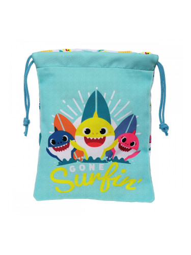 Чанта за Обяд Baby Shark Surfing 20 x 25 x 1 cm Чувал Син Бял