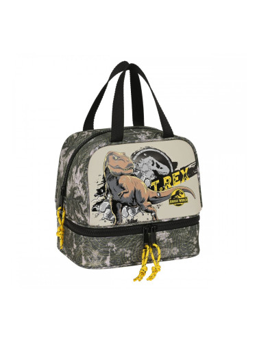 Чанта за Обяд Jurassic World Warning Сив 20 x 20 x 15 cm
