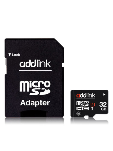 Памет Micro SD 32GB Addlink CLASS10+адап