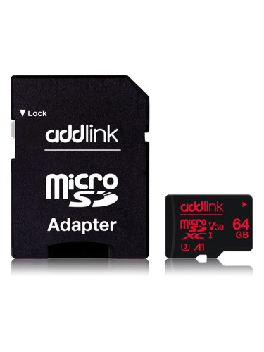 Памет Micro SD 64GB Addlink V30 PRO
