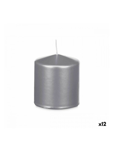 Свещ Сребрист 9 x 10 x 9 cm (12 броя)
