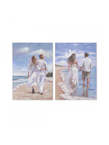 Картина Home ESPRIT Плаж Средиземноморско 70 x 3 x 100 cm (2 броя)