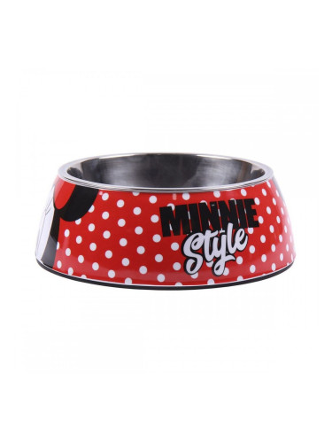 Хранилка за кучета Minnie Mouse Червен меламин 180 ml Черен Метал