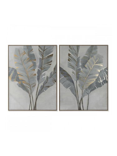 Картина Home ESPRIT Палми Златен Тропически 90 x 4 x 120 cm (2 броя)