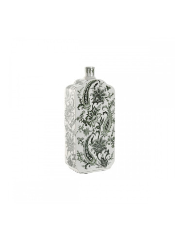 Ваза Home ESPRIT Бял Зелен Порцелан Лист на растение 21 x 10 x 48 cm