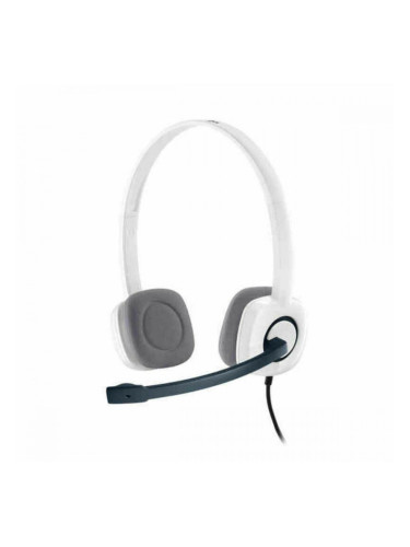 Слушалки с микрофон Logitech Бял