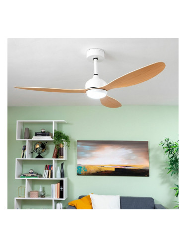 Вентилатор за Таван с LED Светлина и 3 Перки ABS Wuled InnovaGoods Дървен 36 W