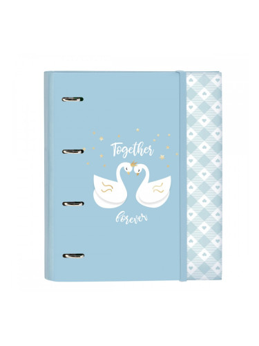 Папка с пръстени Glow Lab Cisnes Син 27 x 32 x 3.5 cm