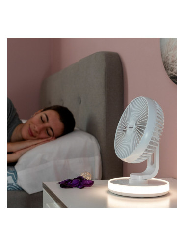 Акумулаторен Вентилатор за Бюро с LED FanLed InnovaGoods Ø6,6'' 4000 mAh