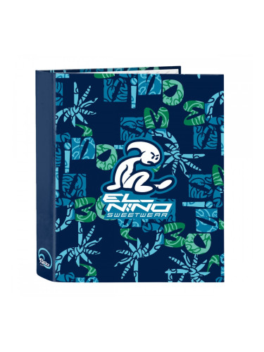 Папка с пръстени El Niño Glassy Морско син A4 27 x 33 x 6 cm