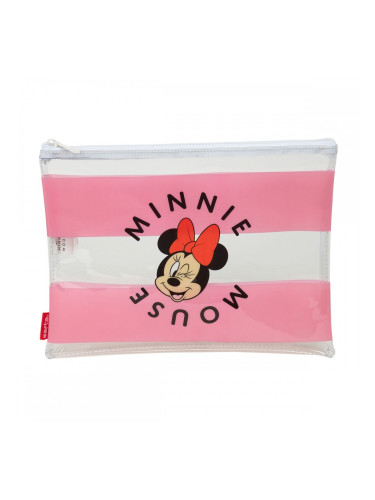 Водоустойчива Чанта Minnie Mouse Beach Розов Прозрачен