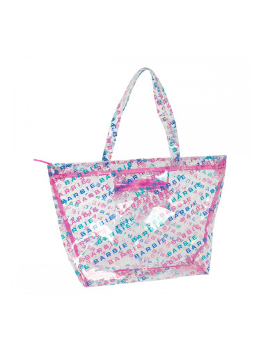 Дамска Чанта Barbie Logomania Прозрачен Светло розово 54 x 35 x 17 cm