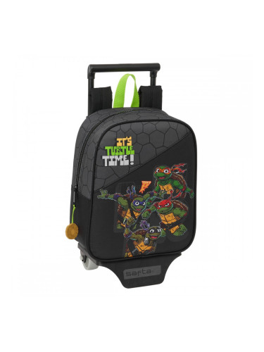Училищна чанта с колелца Teenage Mutant Ninja Turtles Черен Сив 22 x 27 x 10 cm